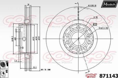 Maxtech 871143.6060 - Спирачен диск vvparts.bg