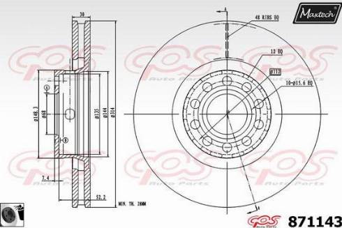 Maxtech 871143.0060 - Спирачен диск vvparts.bg