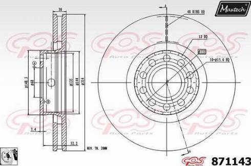 Maxtech 871143.0080 - Спирачен диск vvparts.bg