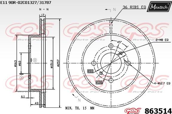 Maxtech 871150 - Спирачен диск vvparts.bg