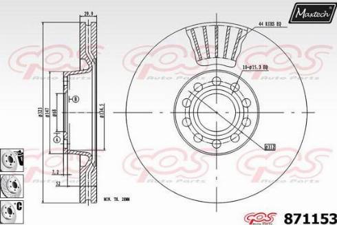 Maxtech 871153.6980 - Спирачен диск vvparts.bg