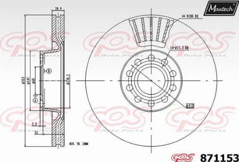 Maxtech 871153.0000 - Спирачен диск vvparts.bg