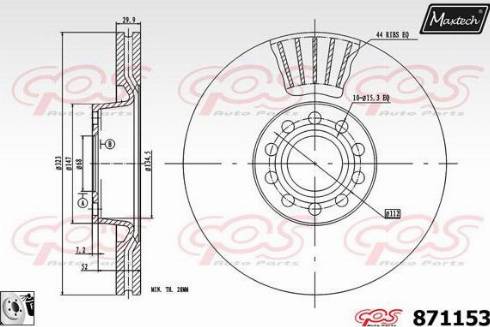 Maxtech 871153.0080 - Спирачен диск vvparts.bg