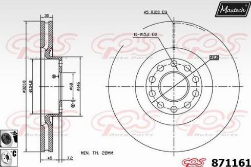 Maxtech 871161.6060 - Спирачен диск vvparts.bg