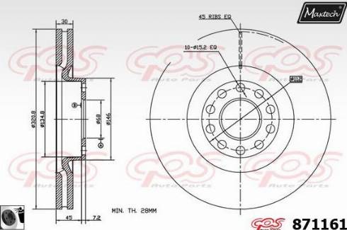 Maxtech 871161.0060 - Спирачен диск vvparts.bg