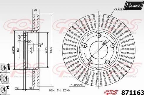 Maxtech 871163.6880 - Спирачен диск vvparts.bg