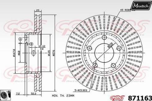 Maxtech 871163.0060 - Спирачен диск vvparts.bg