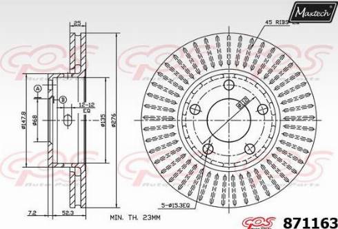 Maxtech 871163.0000 - Спирачен диск vvparts.bg