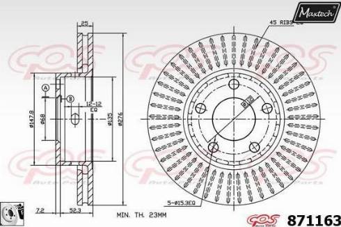 Maxtech 871163.0080 - Спирачен диск vvparts.bg