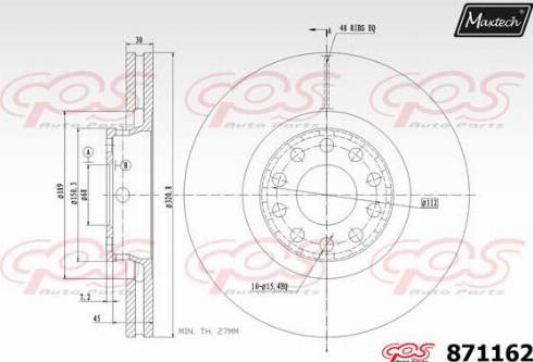 Maxtech 871162.0000 - Спирачен диск vvparts.bg