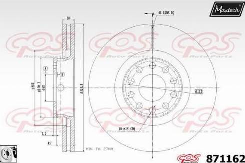 Maxtech 871162.0080 - Спирачен диск vvparts.bg