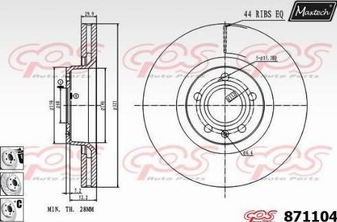 Maxtech 871104.6980 - Спирачен диск vvparts.bg