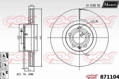 Maxtech 871104.6880 - Спирачен диск vvparts.bg