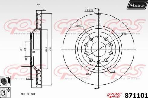 Maxtech 871101.6060 - Спирачен диск vvparts.bg