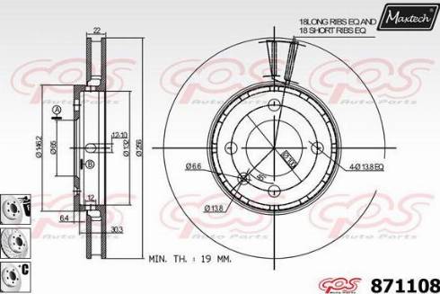 Maxtech 871108.6880 - Спирачен диск vvparts.bg