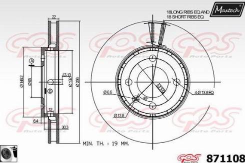 Maxtech 871108.0060 - Спирачен диск vvparts.bg