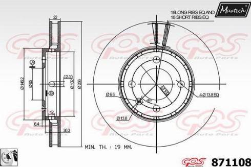 Maxtech 871108.0080 - Спирачен диск vvparts.bg