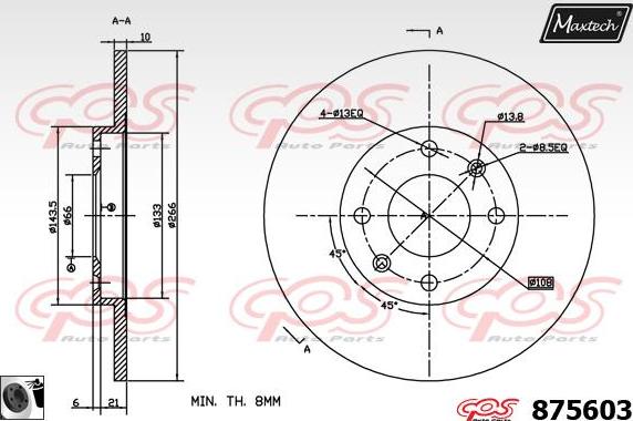 Maxtech 871107 - Спирачен диск vvparts.bg