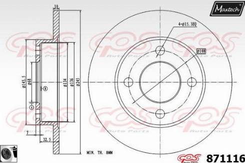 Maxtech 871116.0060 - Спирачен диск vvparts.bg