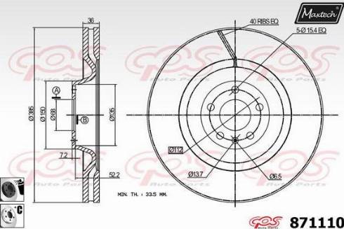 Maxtech 871110.6060 - Спирачен диск vvparts.bg