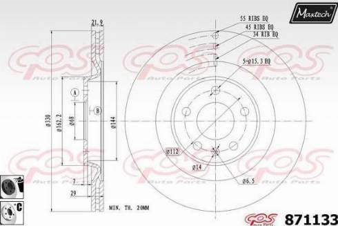 Maxtech 871133.6060 - Спирачен диск vvparts.bg