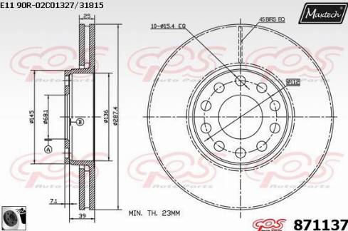 Maxtech 871137.0060 - Спирачен диск vvparts.bg