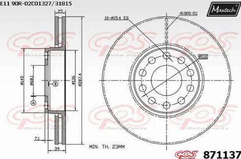 Maxtech 871137.0000 - Спирачен диск vvparts.bg