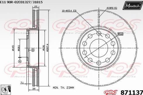 Maxtech 871137.0080 - Спирачен диск vvparts.bg