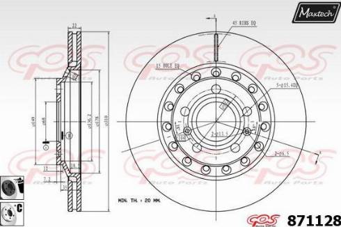 Maxtech 871128.6060 - Спирачен диск vvparts.bg