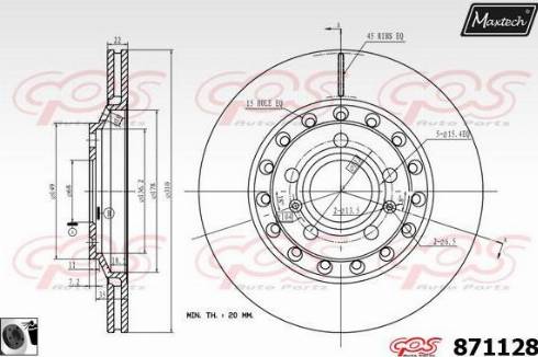 Maxtech 871128.0060 - Спирачен диск vvparts.bg