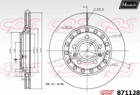 Maxtech 871128.0000 - Спирачен диск vvparts.bg