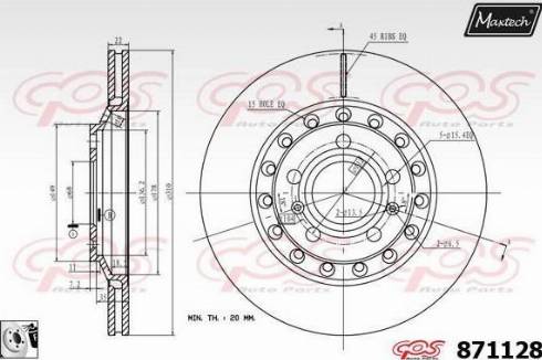 Maxtech 871128.0080 - Спирачен диск vvparts.bg