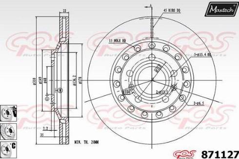 Maxtech 871127.6980 - Спирачен диск vvparts.bg