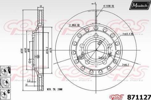 Maxtech 871127.6880 - Спирачен диск vvparts.bg