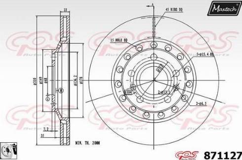 Maxtech 871127.0080 - Спирачен диск vvparts.bg