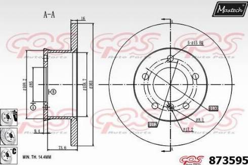 Maxtech 873595.6980 - Спирачен диск vvparts.bg