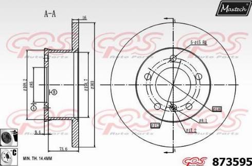 Maxtech 873595.6060 - Спирачен диск vvparts.bg