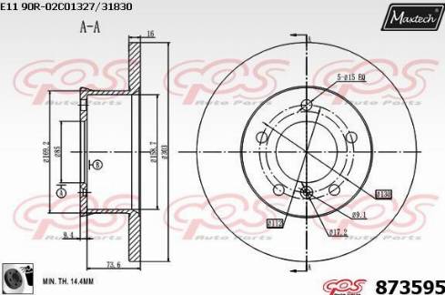 Maxtech 873595.0060 - Спирачен диск vvparts.bg