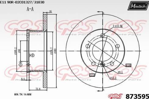 Maxtech 873595.0000 - Спирачен диск vvparts.bg