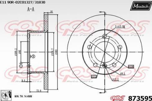 Maxtech 873595.0080 - Спирачен диск vvparts.bg