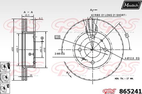 Maxtech 873598 - Спирачен диск vvparts.bg