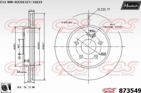 Maxtech 873549.0060 - Спирачен диск vvparts.bg