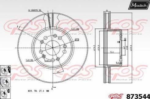 Maxtech 873544.6880 - Спирачен диск vvparts.bg