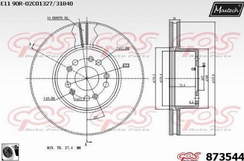 Maxtech 873544.0060 - Спирачен диск vvparts.bg