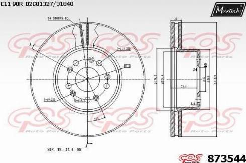 Maxtech 873544.0000 - Спирачен диск vvparts.bg