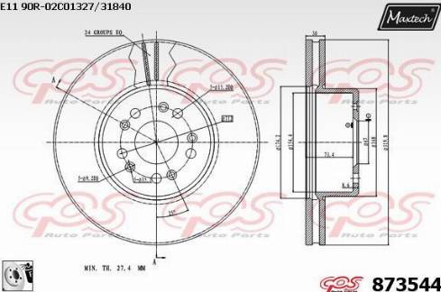 Maxtech 873544.0080 - Спирачен диск vvparts.bg