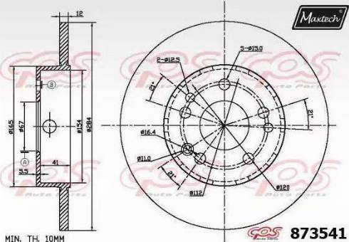 Maxtech 873541.0000 - Спирачен диск vvparts.bg