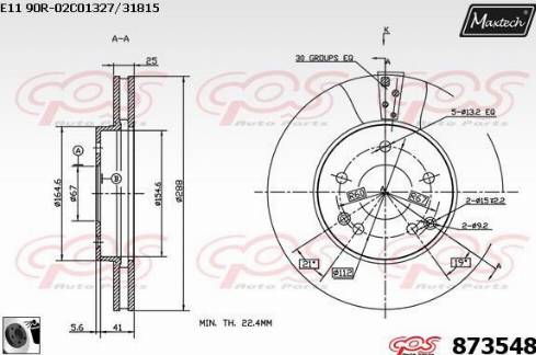 Maxtech 873548.0060 - Спирачен диск vvparts.bg