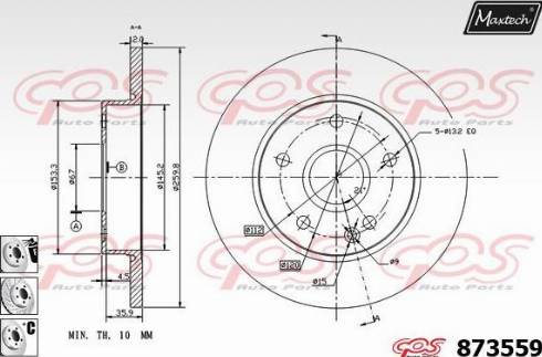 Maxtech 873559.6980 - Спирачен диск vvparts.bg