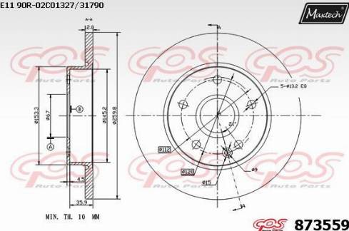 Maxtech 873559.0000 - Спирачен диск vvparts.bg